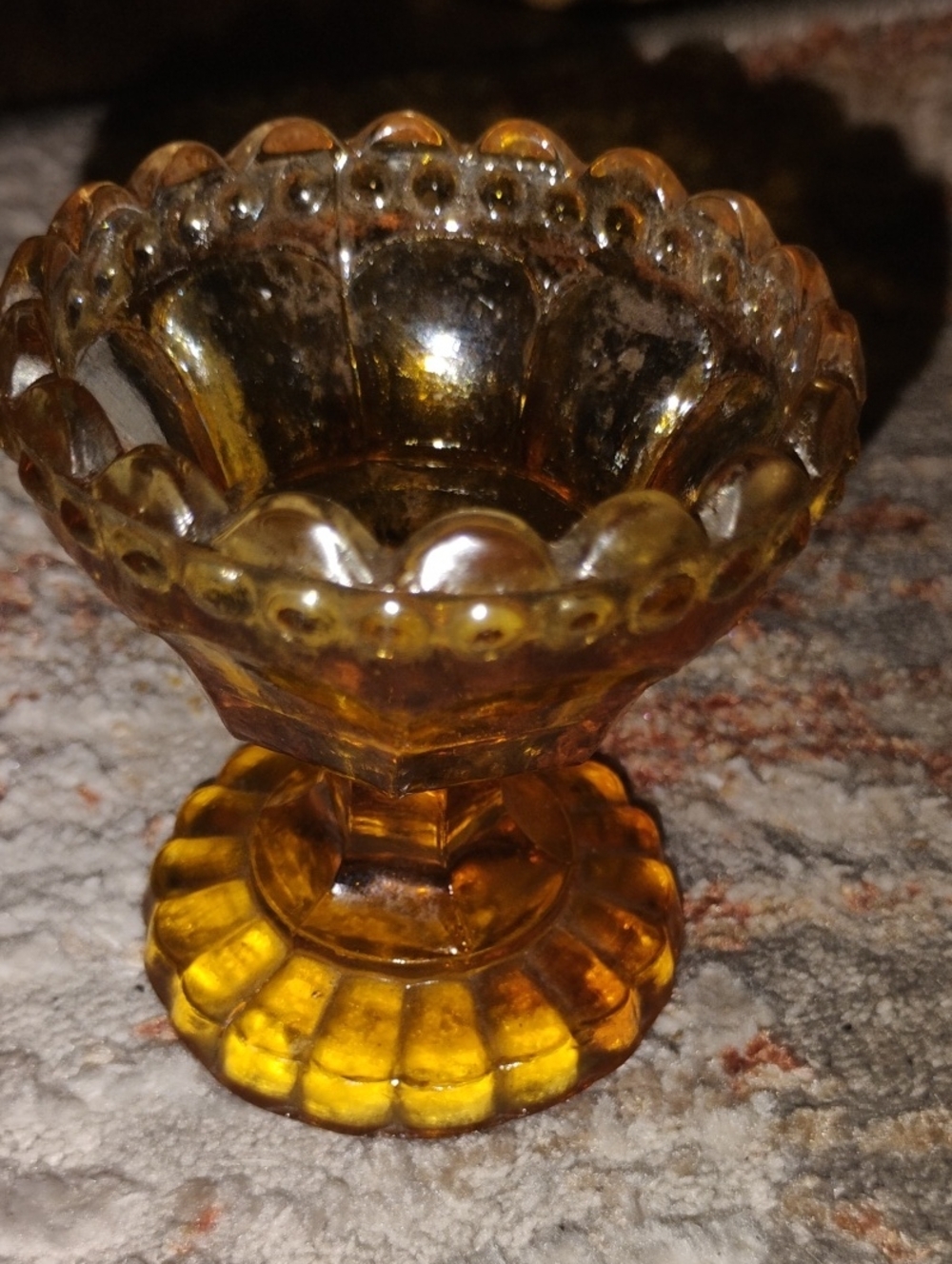 Amber Glass Decorative Pedestal Dish - Home Accents